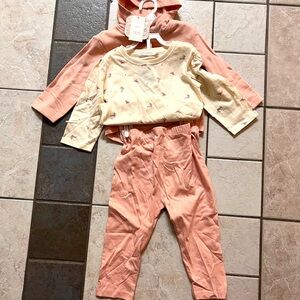 Peach and Cream Baby Outfit Set